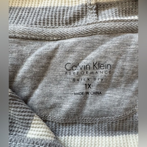 Calvin Klein Gray and white Striped Sweater Cardigan - Picture 11 of 11